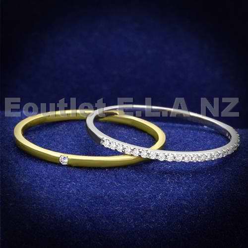 0.13ct CZ SOLID SILVER WEDDING SET-size5/7/8/9